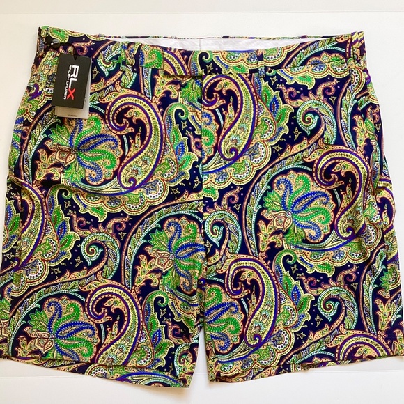 RLX Ralph Lauren Magnolia Lane Golf Shorts Paisley Blue Multi Men's NWT 42 $98 - Picture 4 of 8